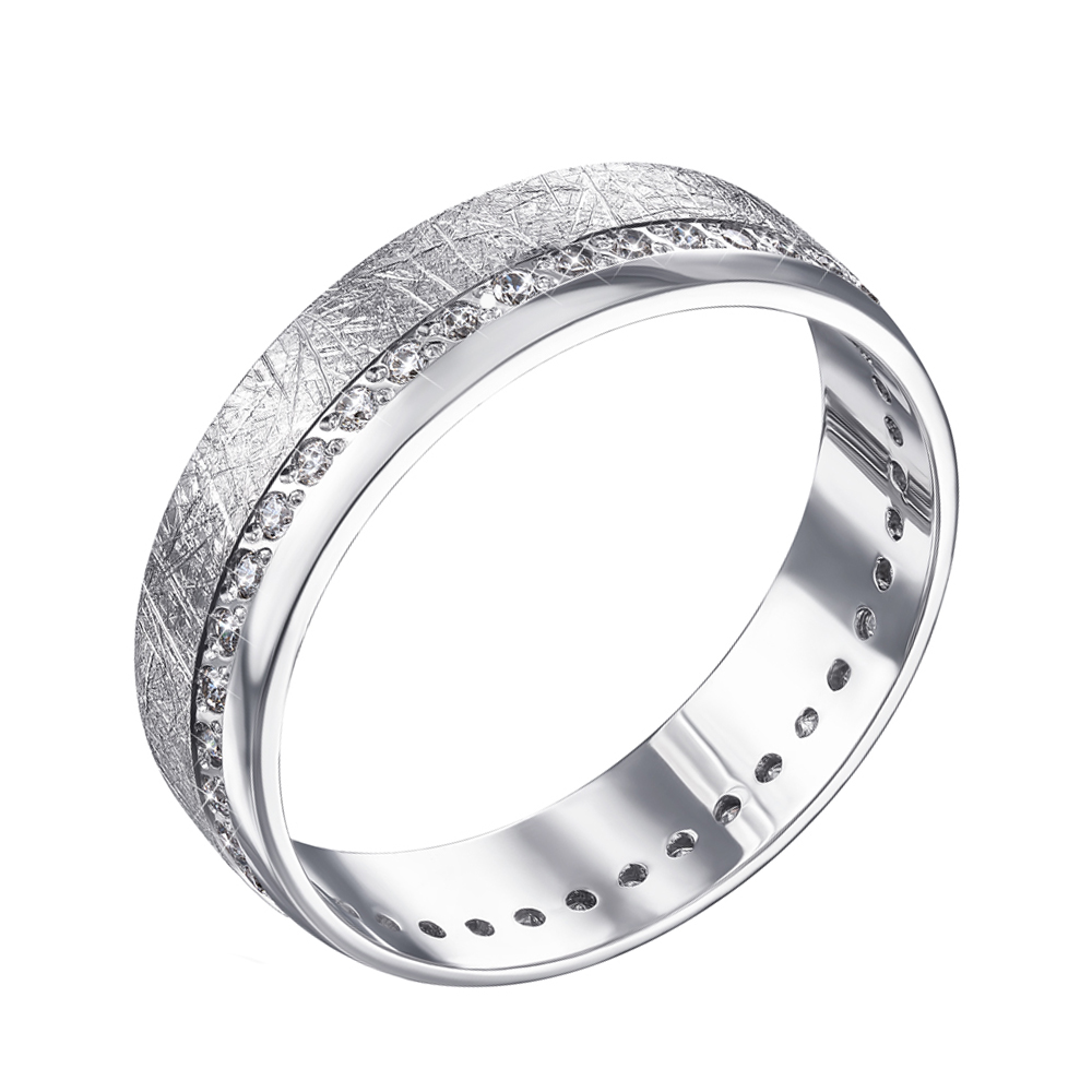 Обручка з срібла з фіанітом 10134-11/12/1/13