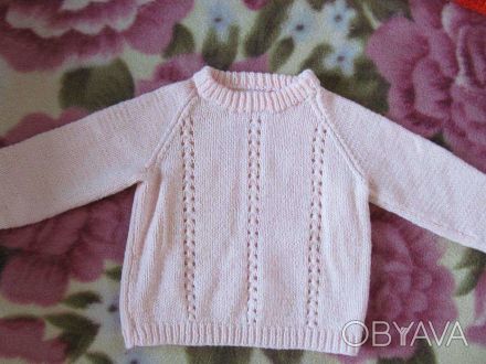 Розовый вязаный свитер. На возраст 2-3 года. Теплый и удобный.. . фото 1
