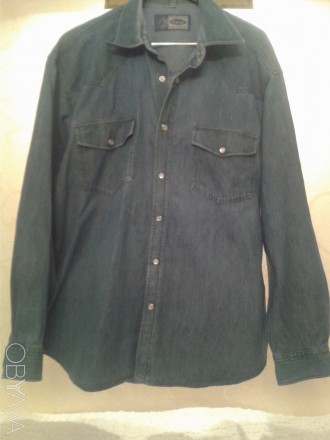 Продам джинсовую мужскую рубашку фирмы Le frog(оригинал),насыщенного синего цвет. . фото 6