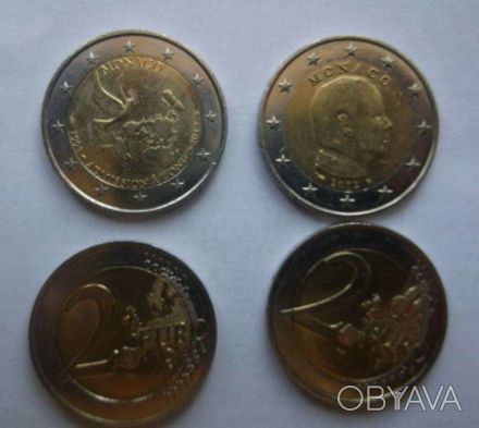 Обиходные двухевровые монеты Монако. 85грн за штуку.. . фото 1
