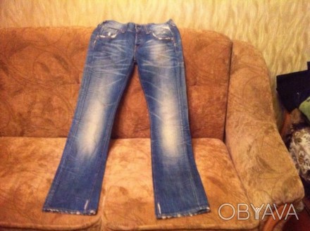 Длина - 105, талия - 40, посадка - низкая. (Замеры по просьбе.) Фирменные джинсы. . фото 1