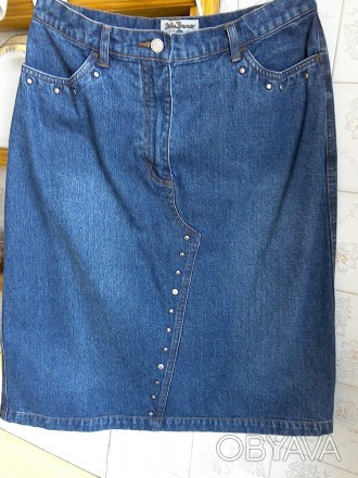 Спідниця (юбка) джинсова, розмір- 48/50 (44/L), довжина- 63см, талія -82/84 см,с. . фото 1