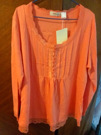 Продам женскую кофточку, нежного персикового цвета. Новая, размер 54-56. Все воп. . фото 2