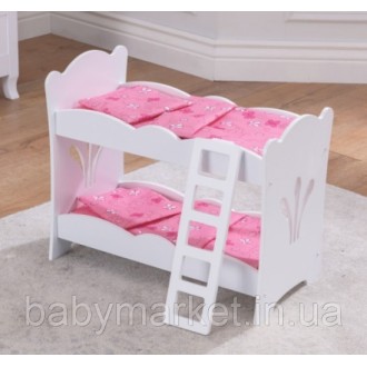Двухэтажная кроватка для кукол KidKraft Lil Doll Bunk Bed является замечательным. . фото 2