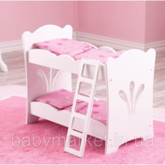 Двухэтажная кроватка для кукол KidKraft Lil Doll Bunk Bed является замечательным. . фото 3