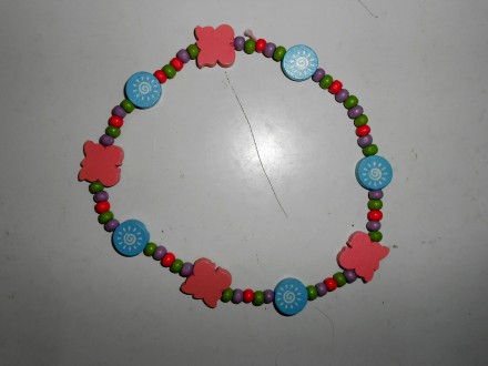 Оригинальное деревянное детское разноцветное ожерелье.. . фото 4
