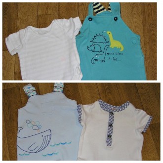 Комплект летнтей одежды для мальчика от 0-3 месяцев.
Фото 2: Комбинезончик Moth. . фото 2