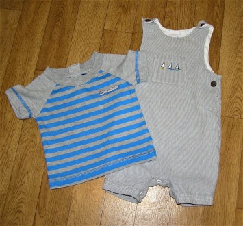Комплект лентей одежды для мальчика от 3-6 месяцев.
Комбинезончик - M&S, верх- . . фото 2
