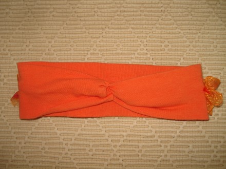 Повязка для девочки, 36 см.
Цвет - оранжевый.
Состав: хлопок + немного эластан. . фото 3