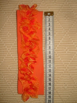 Повязка для девочки, 36 см.
Цвет - оранжевый.
Состав: хлопок + немного эластан. . фото 4
