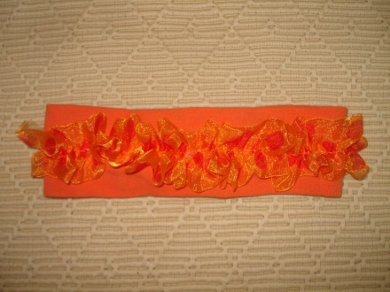 Повязка для девочки, 36 см.
Цвет - оранжевый.
Состав: хлопок + немного эластан. . фото 2