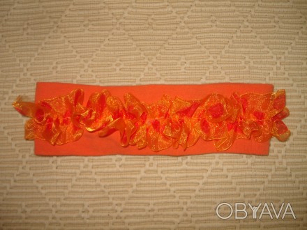 Повязка для девочки, 36 см.
Цвет - оранжевый.
Состав: хлопок + немного эластан. . фото 1