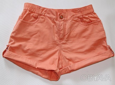 Яркие оранжевые шорты ЕХ10 с подворотами, р. 152 (12 лет).
Состав - хлопок 100%. . фото 1