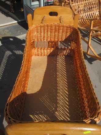 Детская кроватка из дерева Бук, люлька плетеная из лозы, ручная работа. Изготовл. . фото 5