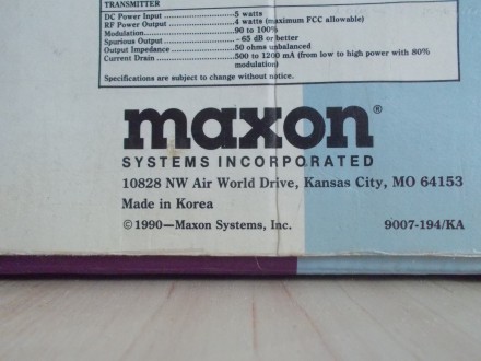 Носимая радиостанция MAXON в упаковке Есть адаптер питания от прикуривателя.. . фото 3