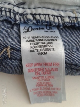 Шорты джинсовые Denim Co для девочки 10-11 лет. ПОТ – 33 см, ПОБ – 37 см, длина . . фото 5