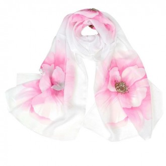 Шифоновый женский шарф (шарфик, платок, шаль). 
Приятный очень красивый!
Разме. . фото 8
