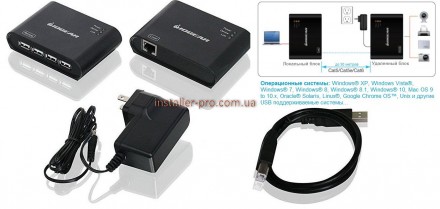 Активный удлинитель USB включает в себя 4-х портовый концентратор,  позволяющий . . фото 4