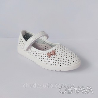 Перфорированные белые дышащие туфельки от ВВТ девочкам
Артикул 884-1
 
ОТЛИЧНО К. . фото 1