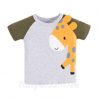Футболка детская для мальчика Маленький жираф. Красивая детская футболочка обяза. . фото 2