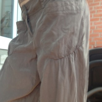 Шелковые штаны свободного кроя ,Promod ,Франция, цвета темного какао , карманы с. . фото 4