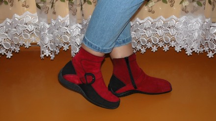 Ботинки Gabor&Jollys,деми, Германия
цвет красный,черный
натуральная замша + не. . фото 3