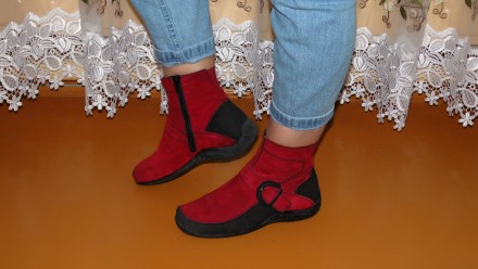 Ботинки Gabor&Jollys,деми, Германия
цвет красный,черный
натуральная замша + не. . фото 2
