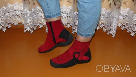 Ботинки Gabor&Jollys,деми, Германия
цвет красный,черный
натуральная замша + не. . фото 1