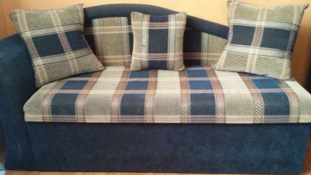 Продам кухонный угловой диван, цвет - синий с коричневым, размер 165х66. . фото 4