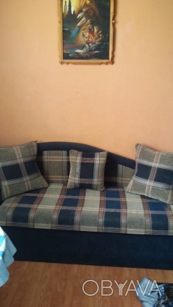 Продам кухонный угловой диван, цвет - синий с коричневым, размер 165х66. . фото 1