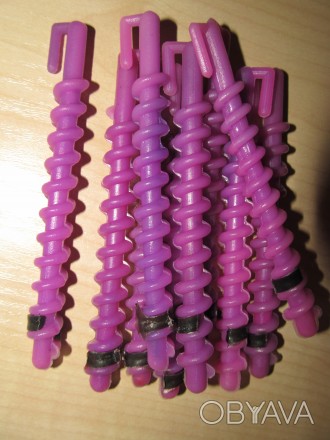 Пластмассовые бигуди для спиральной завивки 10 шт.. . фото 1