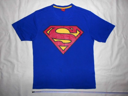 Хлопковая синяя футболка Супермен George Made in Bangladesh
Размер: Small  ches. . фото 2