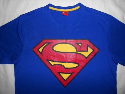 Хлопковая синяя футболка Супермен George Made in Bangladesh
Размер: Small  ches. . фото 3