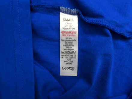 Хлопковая синяя футболка Супермен George Made in Bangladesh
Размер: Small  ches. . фото 7