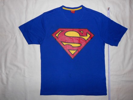 Хлопковая синяя футболка Супермен George Made in Bangladesh
Размер: Small  ches. . фото 4