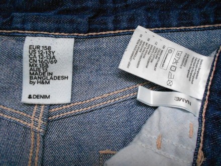 Синие джинсовые шорты на девочку H&M Denim  Made in Bangladesh.
Возраст:  12-13. . фото 7
