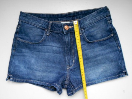 Синие джинсовые шорты на девочку H&M Denim  Made in Bangladesh.
Возраст:  12-13. . фото 5