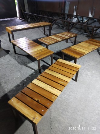 Виготовлення столів, лавок, стільців. Металева фарбована основа і термодошка різ. . фото 4