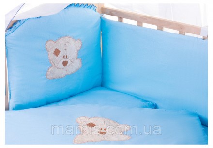 Нежный постельный комплект для детской кроватки из 8 единиц с великолепной вышив. . фото 4
