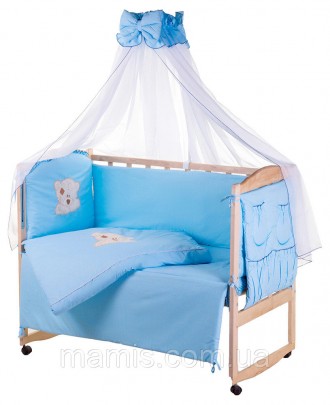 Нежный постельный комплект для детской кроватки из 8 единиц с великолепной вышив. . фото 5