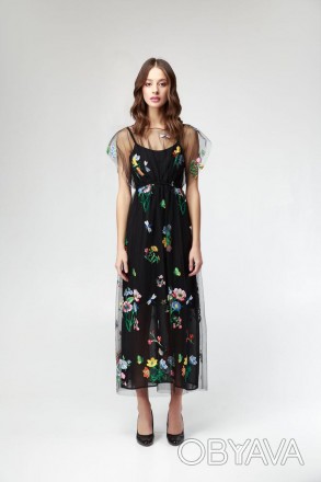 
Платье с вышивкой VH
Кружево, короткий рукав, цветы, длина-до щиколотки
Цвет- 
. . фото 1