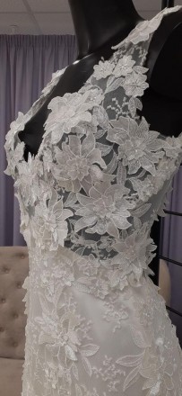 Свадебное кружевное платье с плиссированным шлейфомСостав - Ацетат, вискозаСоста. . фото 3