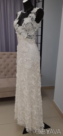Свадебное кружевное платье с плиссированным шлейфомСостав - Ацетат, вискозаСоста. . фото 1