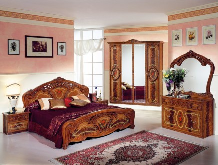 Спальня “Regina” класичний вид спальні. Кольорова гамма- радіка беж, перо горіх,. . фото 3