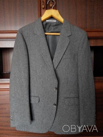 костюм серый в полоску, размер 50, рост 3 (~175 см), пр-во франция, в хорошем со. . фото 1