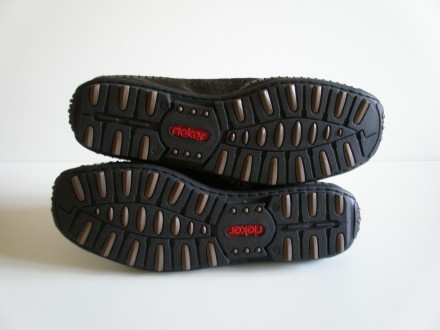 Туфли (слипоны) Rieker из натуральной кожи черного цвета с перфорацией. Внутренн. . фото 6