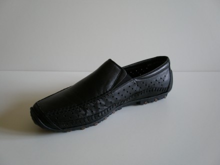 Туфли (слипоны) Rieker из натуральной кожи черного цвета с перфорацией. Внутренн. . фото 4