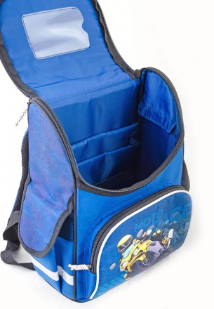 Каркасный школьный рюкзак с пластиковыми вставками, обеспечивающими жесткость сп. . фото 5
