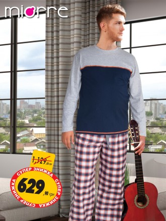 Верх: 95% хлопок, 5% лайкра
Низ: 100% хлопок

Яркая мужская пижама будет идеа. . фото 8