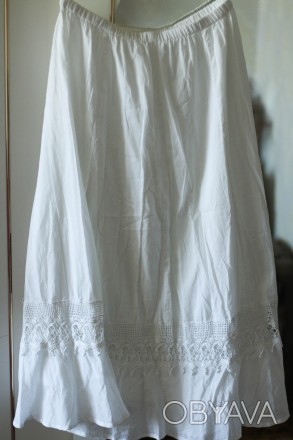 белоснежная юбка. модное кружево. натуральная ткань. . фото 1